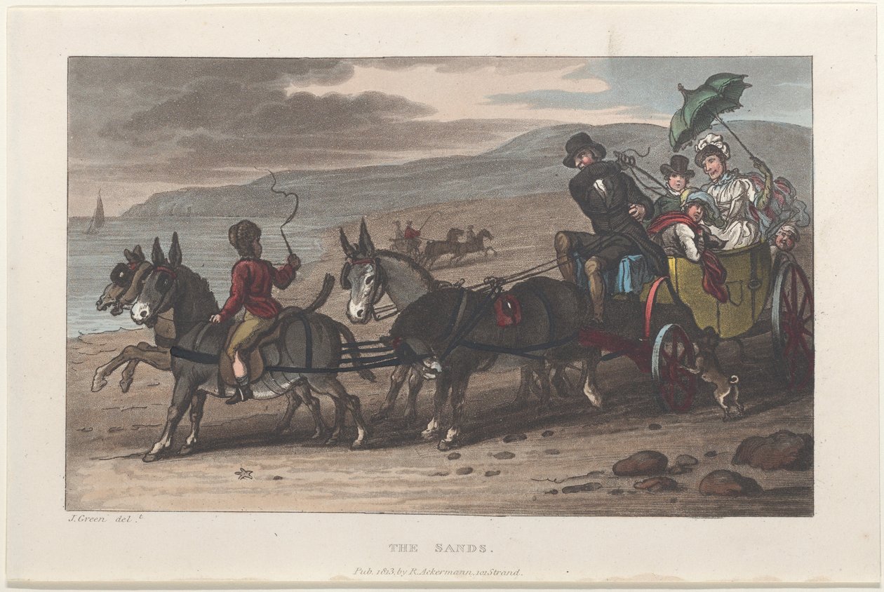 Piaski, z Poetyczne szkice Scarborough, 1813., 1813. Twórcy: Thomas Rowlandson, Joseph Constantine Stadler, J. Bluck. autorstwa Thomas Rowlandson, Joseph Constantine Stadler, J. Bluck