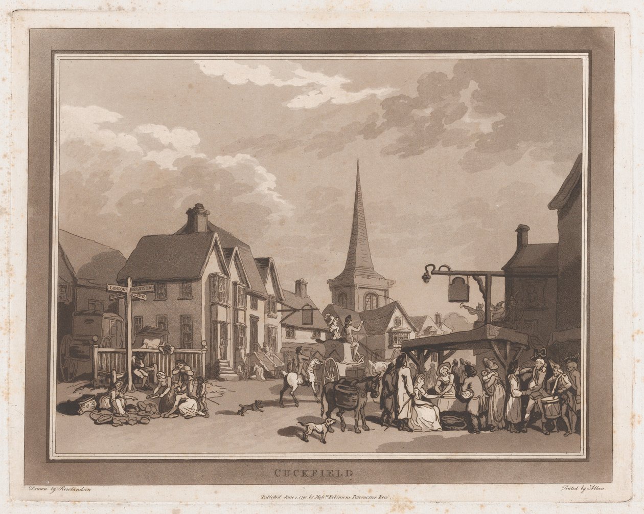 Cuckfield Wycieczka do Brighthelmstone, 1 czerwca 1790., 1 czerwca 1790. Twórcy: Thomas Rowlandson, Samuel Alken. autorstwa Thomas Rowlandson, Samuel Alken