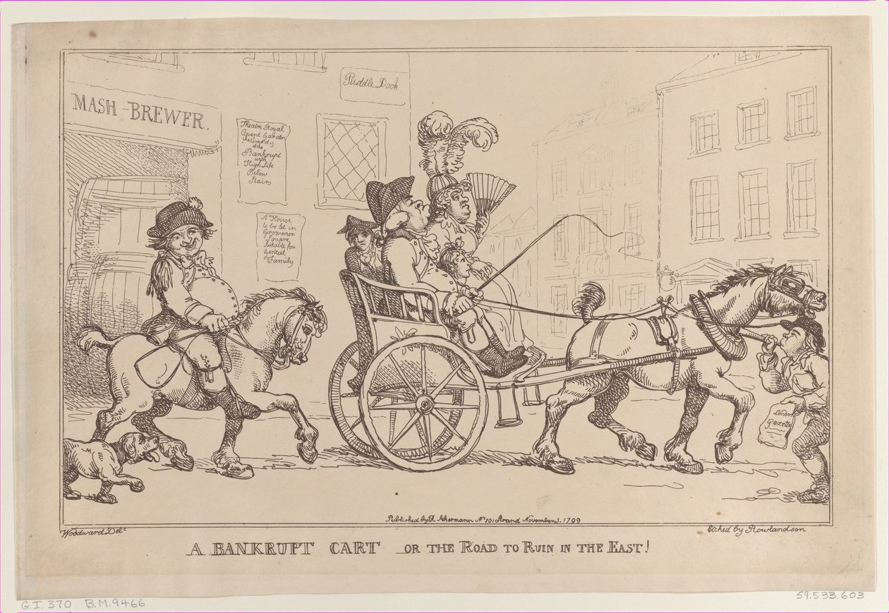 Zbankrutowany wózek, czyli droga do ruiny na Wschodzie!, 5 listopada 1799., 5 listopada 1799. autorstwa Thomas Rowlandson