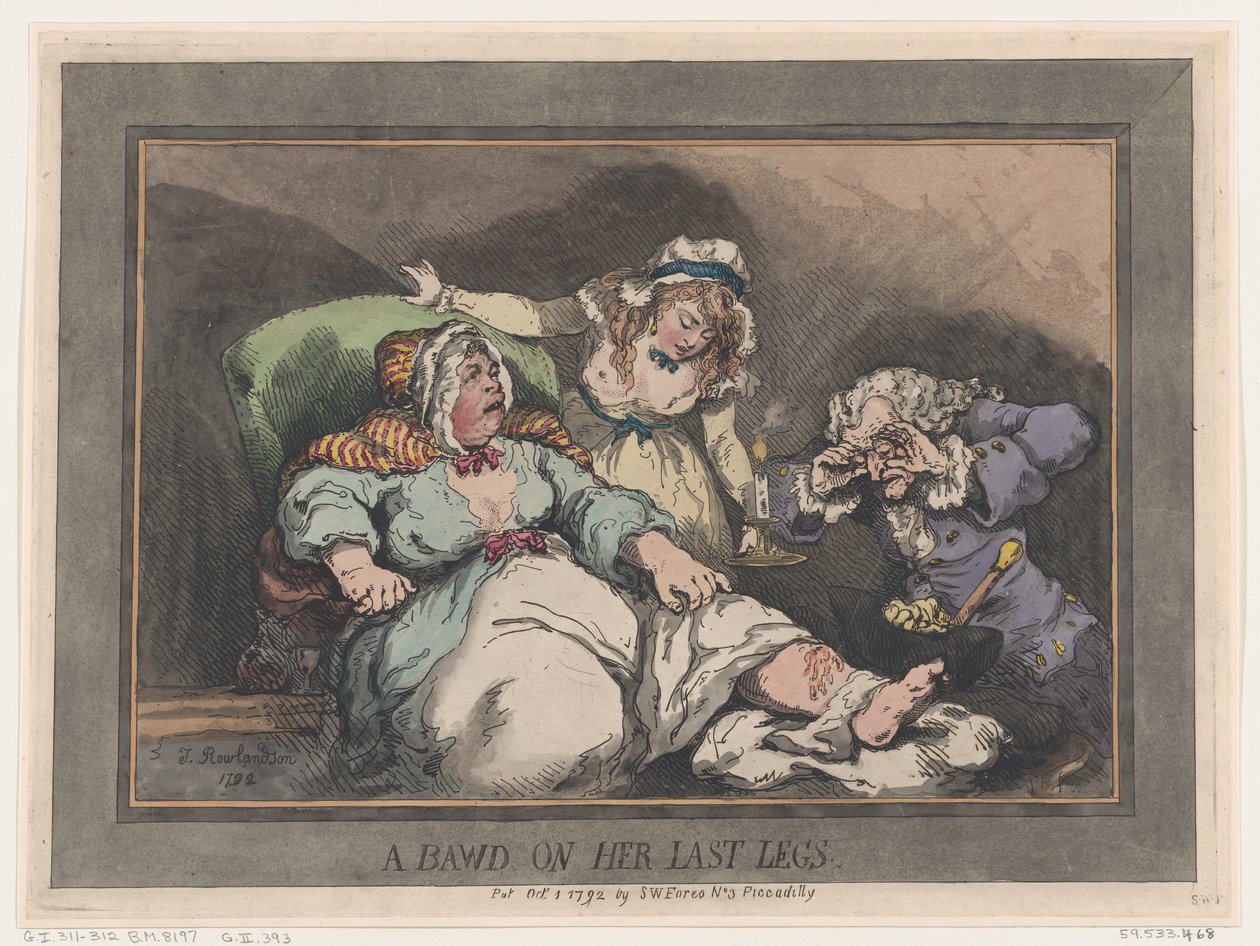 Niegrzeczna na ostatnich nogach, 1 października 1792 r., 1 października 1792 r. autorstwa Thomas Rowlandson