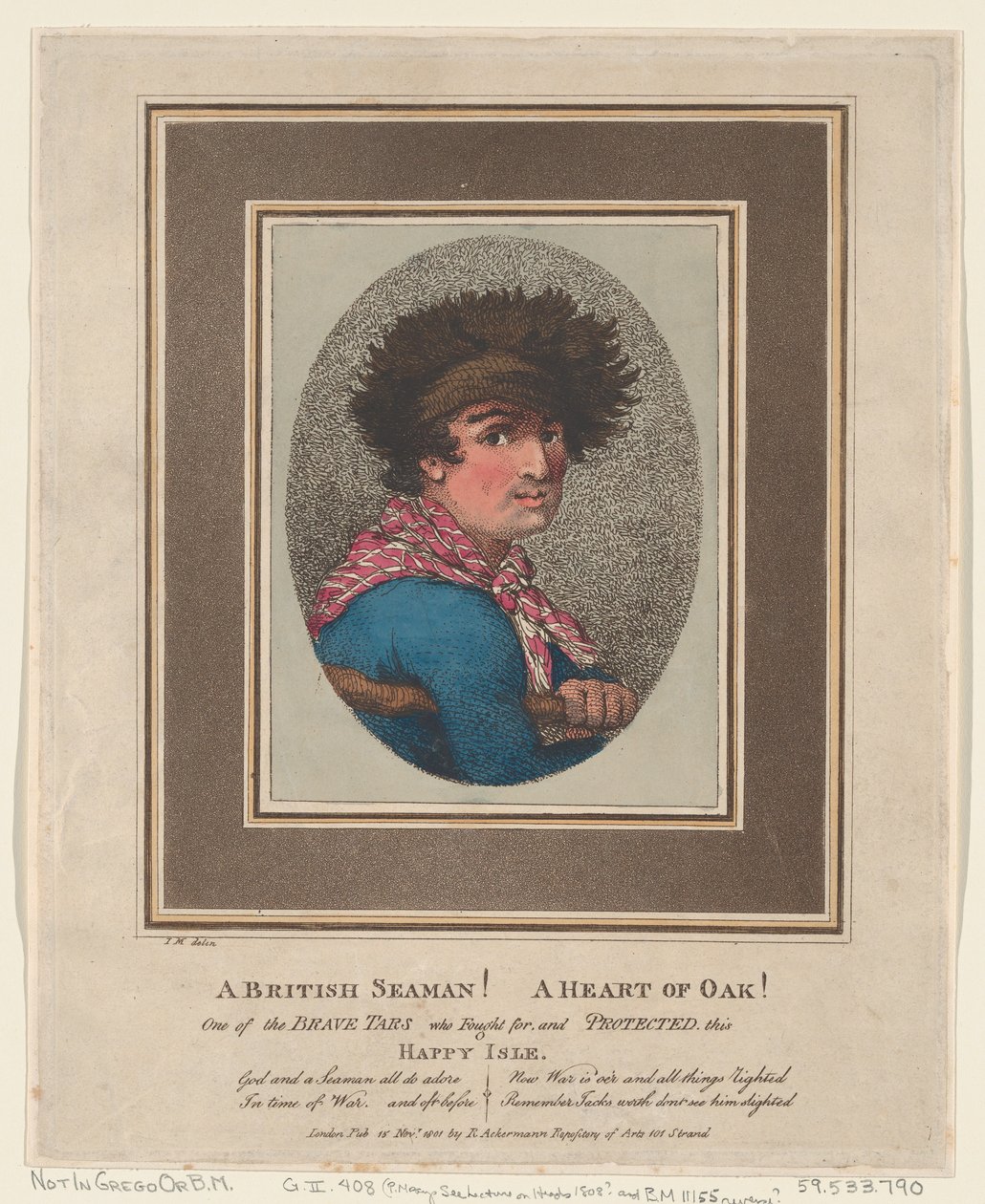 Brytyjski marynarz! A Heart of Oak!, 15 listopada 1801., 15 listopada 1801. autorstwa Thomas Rowlandson