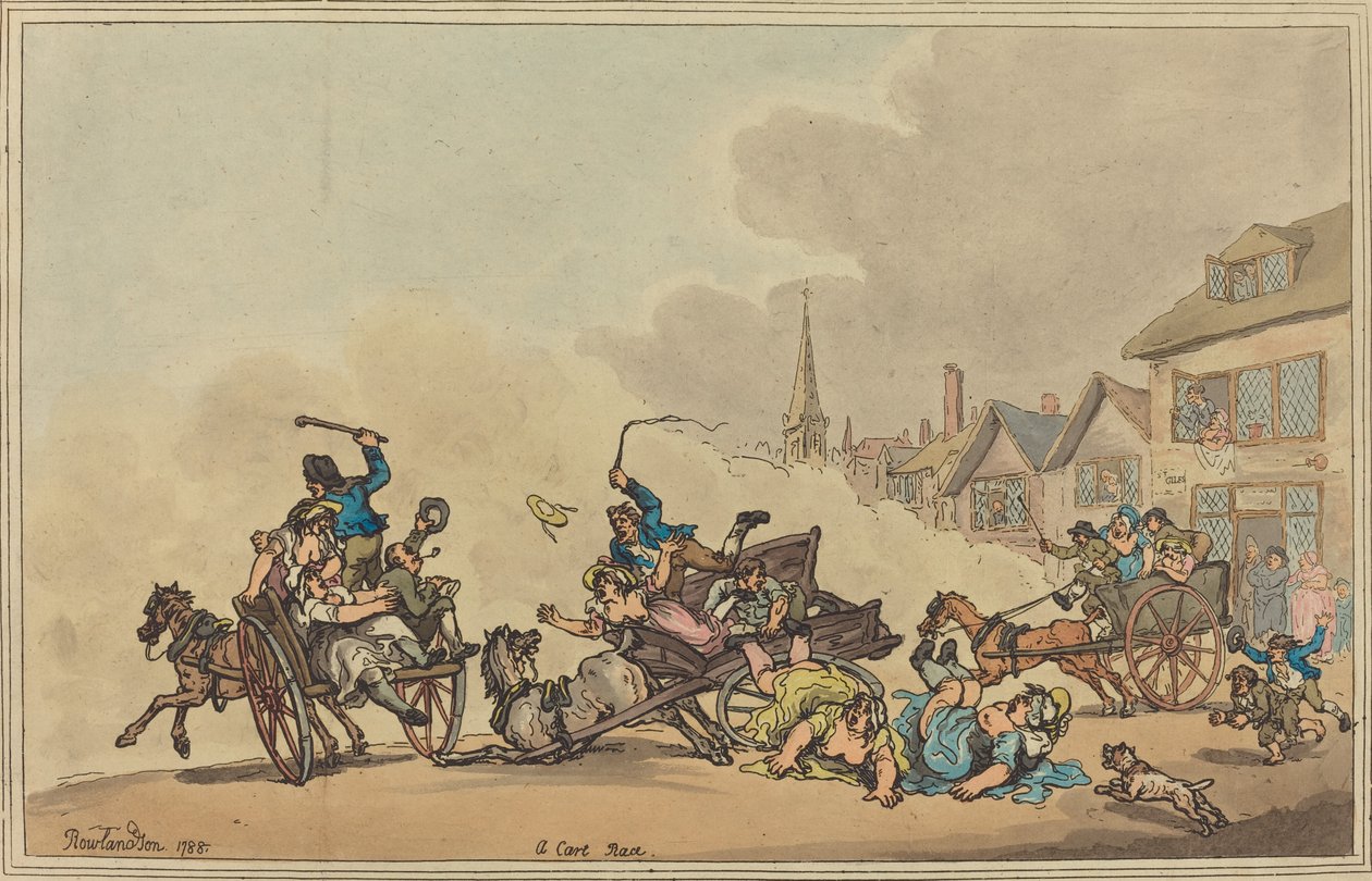 Wyścig koszykowy autorstwa Thomas Rowlandson