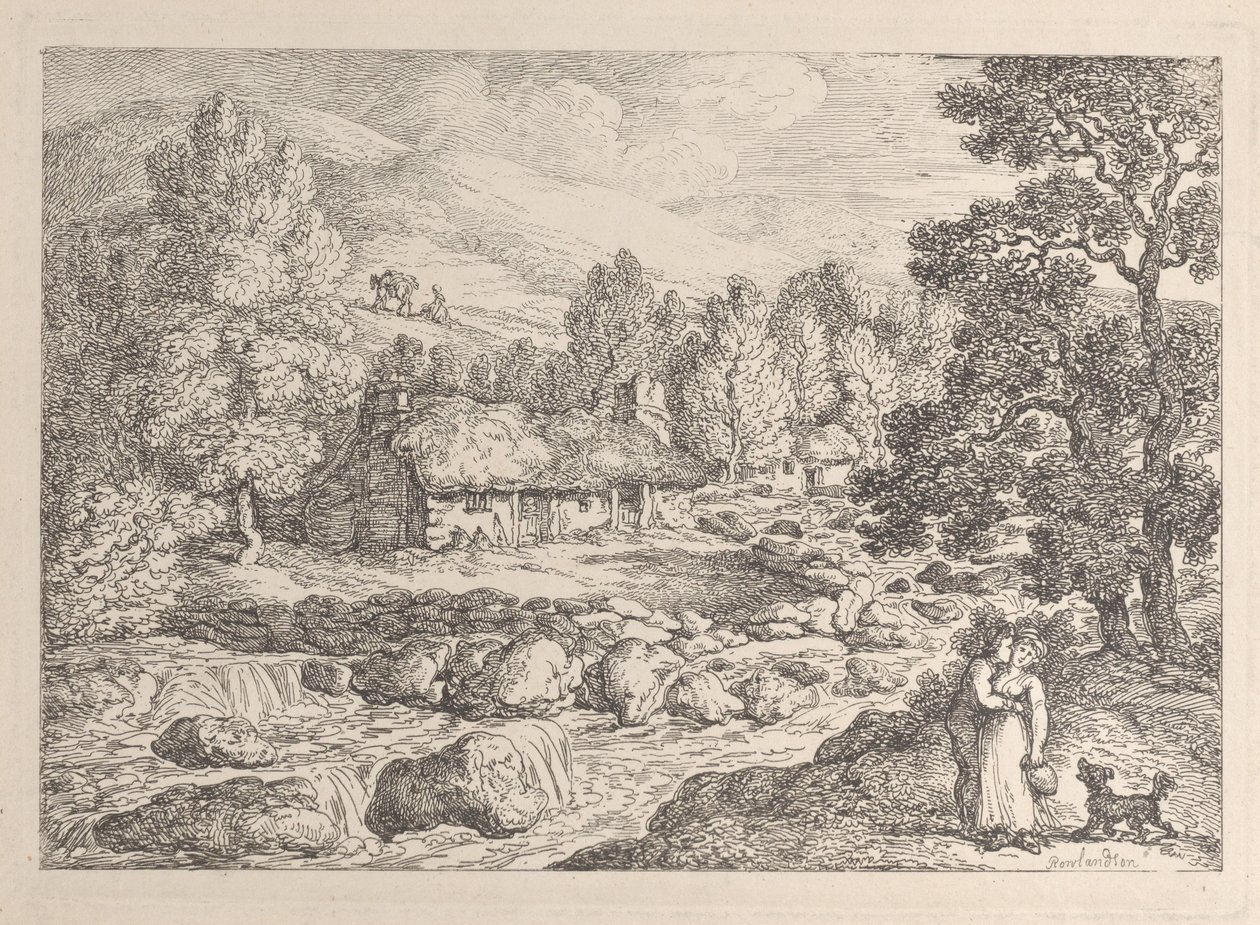 Wodospad w Kornwalii, z cyklu „Widoki Kornwalii” autorstwa Thomas Rowlandson