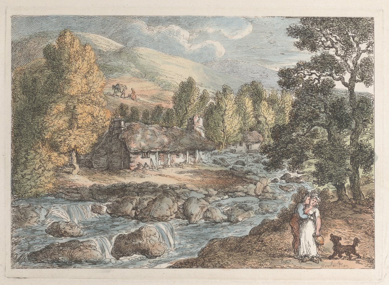 Kornwalijski wodospad, z Views in Cornwall, 1812., 1812. autorstwa Thomas Rowlandson