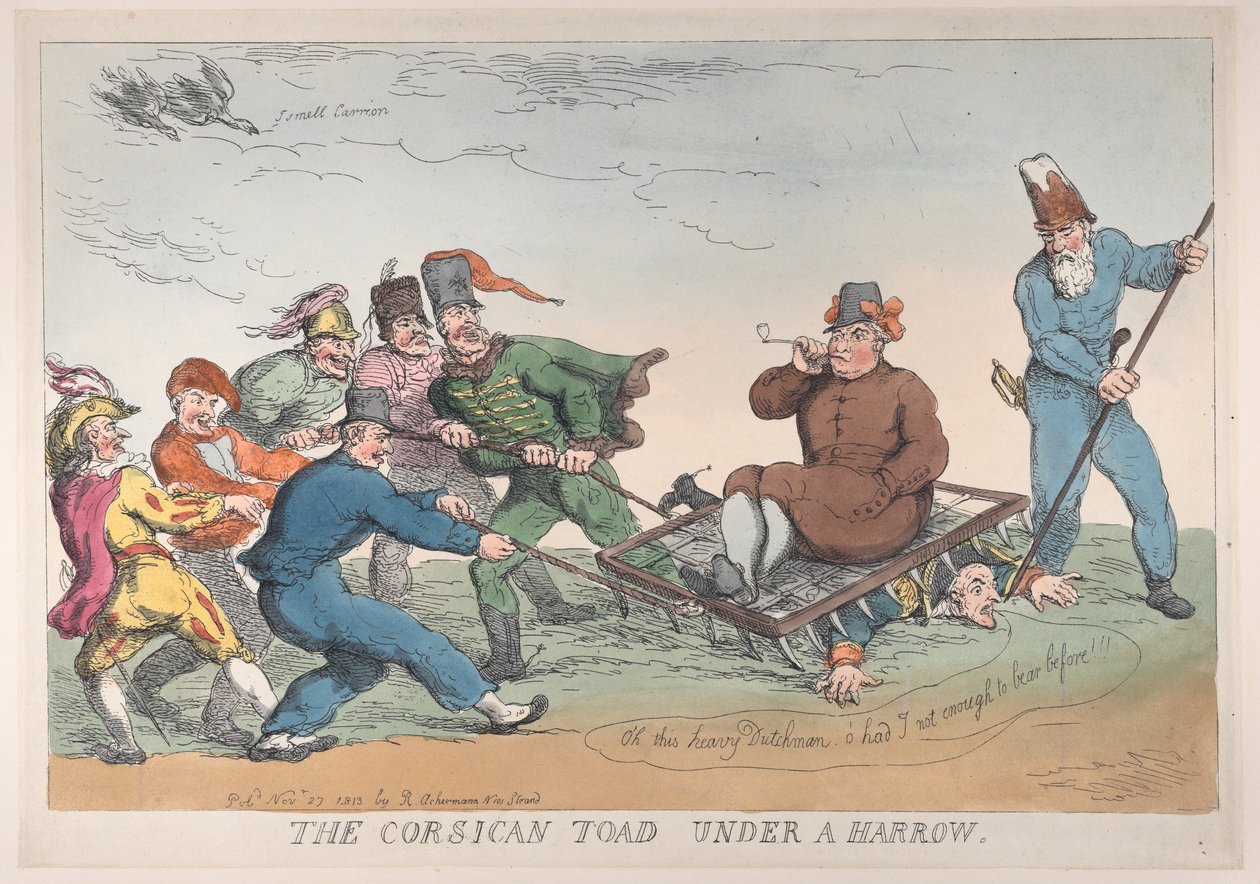 Ropucha korsykańska pod broną, 27 listopada 1813, 27 listopada 1813. autorstwa Thomas Rowlandson