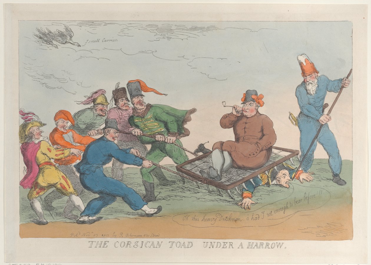 Ropucha korsykańska pod broną, 27 listopada 1813, 27 listopada 1813. autorstwa Thomas Rowlandson