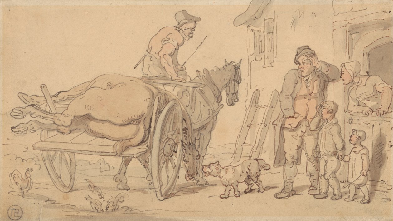 Um cavalo morto no polimento de um Knacker autorstwa Thomas Rowlandson