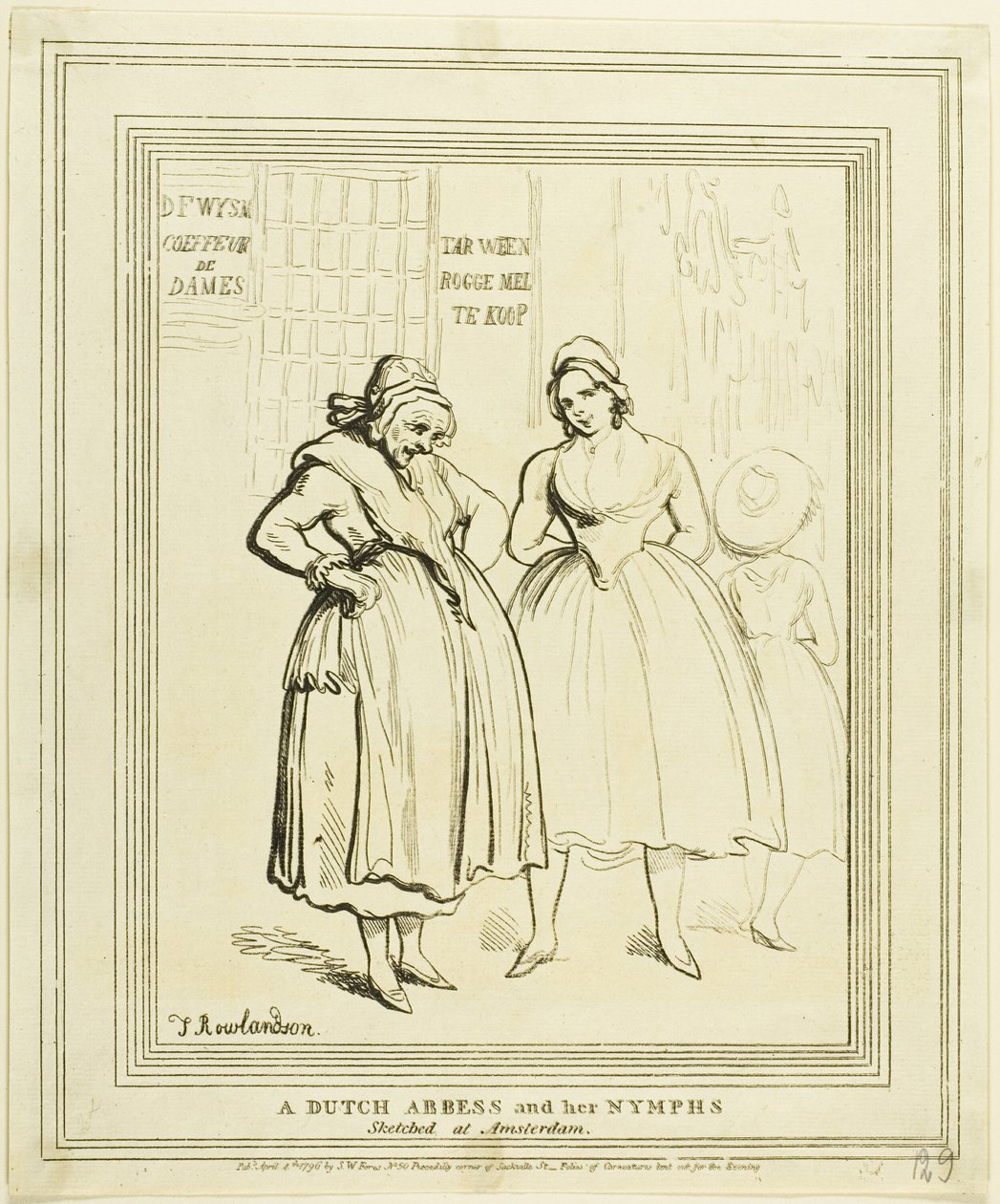 Holenderska opatka i jej nimfy naszkicowane w Amsterdamie autorstwa Thomas Rowlandson