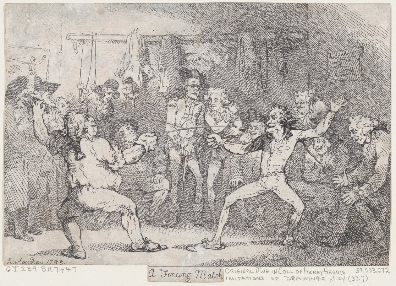 Mecz szermierczy autorstwa Thomas Rowlandson