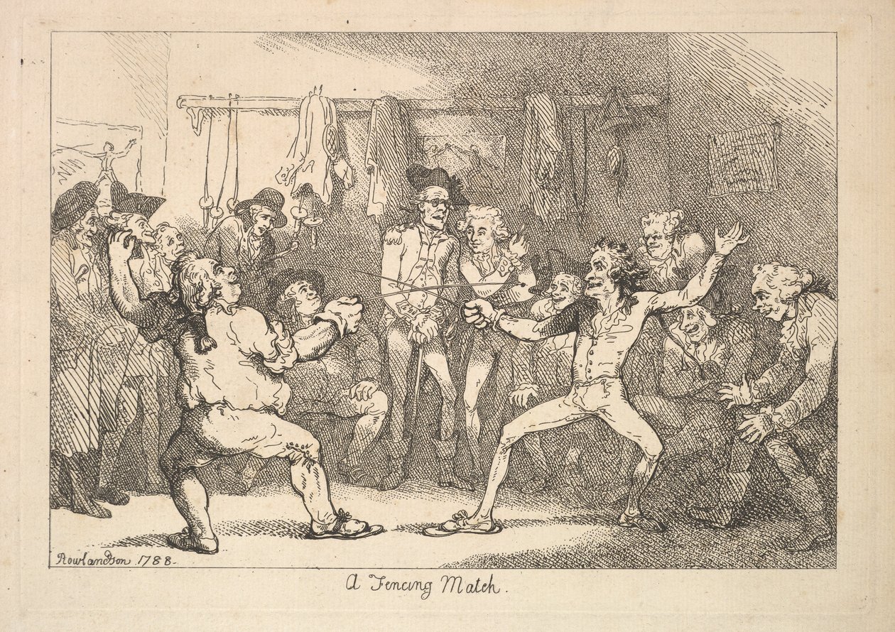 Mecz szermierczy autorstwa Thomas Rowlandson