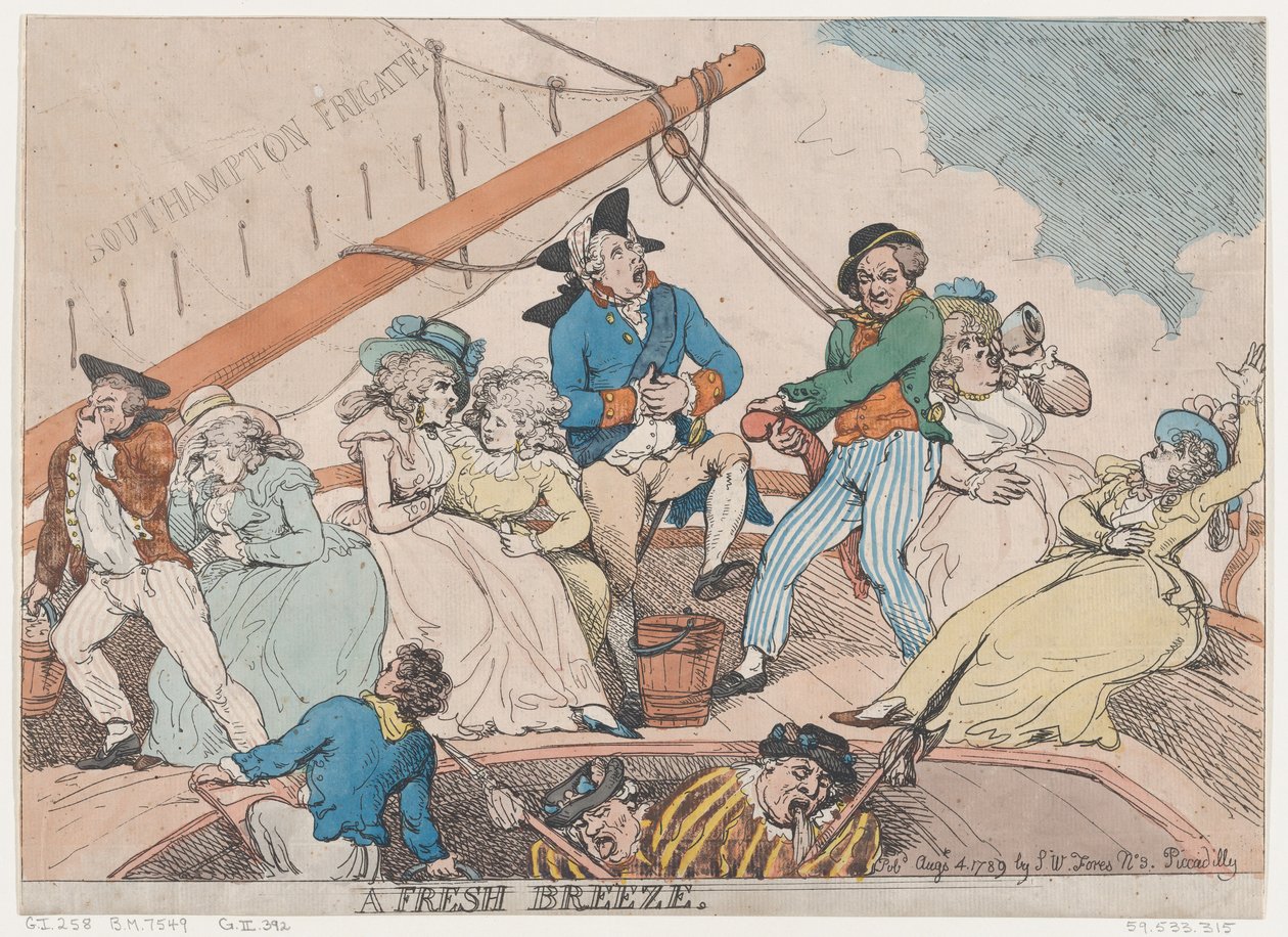 A Fresh Breeze, 4 sierpnia 1789., 4 sierpnia 1789. autorstwa Thomas Rowlandson