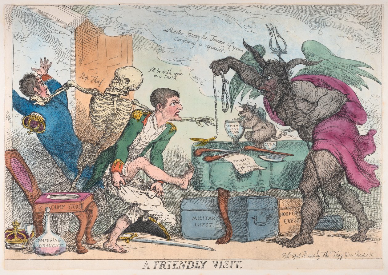 Przyjacielska wizyta, 16 kwietnia 1814, 16 kwietnia 1814. autorstwa Thomas Rowlandson