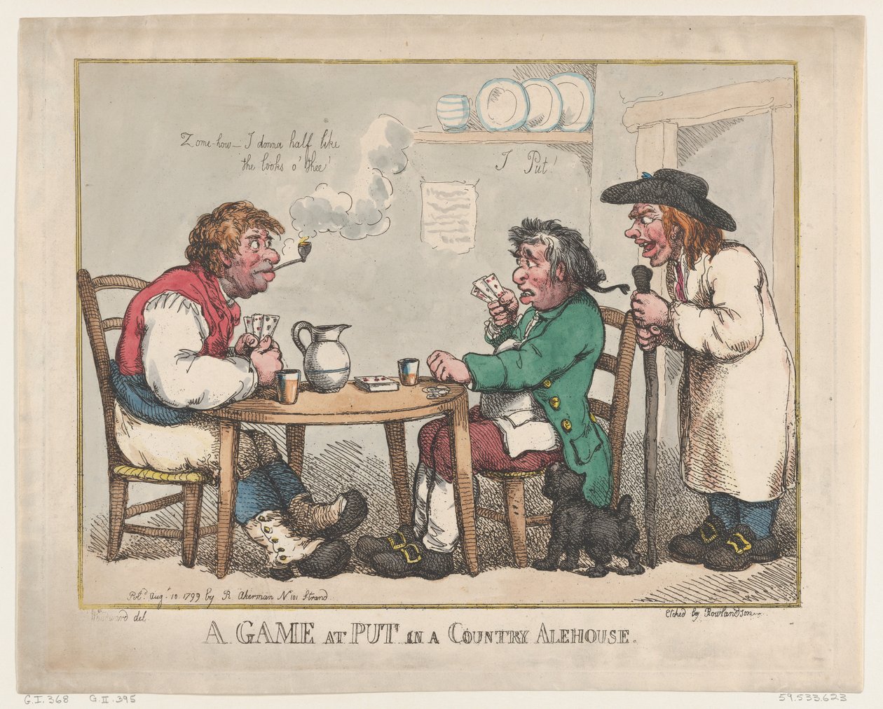 Gra w wiejskim piwiarni, 10 sierpnia 1799, 10 sierpnia 1799. autorstwa Thomas Rowlandson