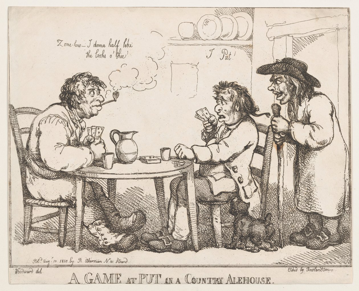 Gra w wiejskim piwiarni, 10 sierpnia 1810 r., 10 sierpnia 1810 r. autorstwa Thomas Rowlandson