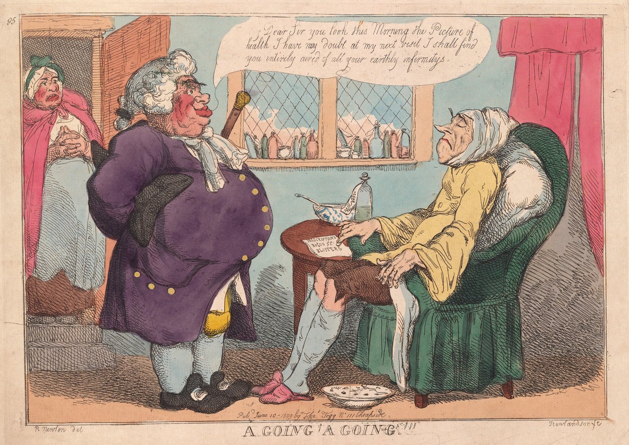 Idę, Idę!!, wyd. 1813 (ręcznie kolorowane grawerowanie) autorstwa Thomas Rowlandson