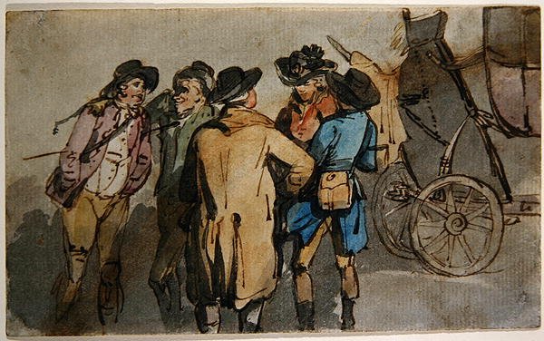 Grupa postaci (akwarela na papierze) autorstwa Thomas Rowlandson