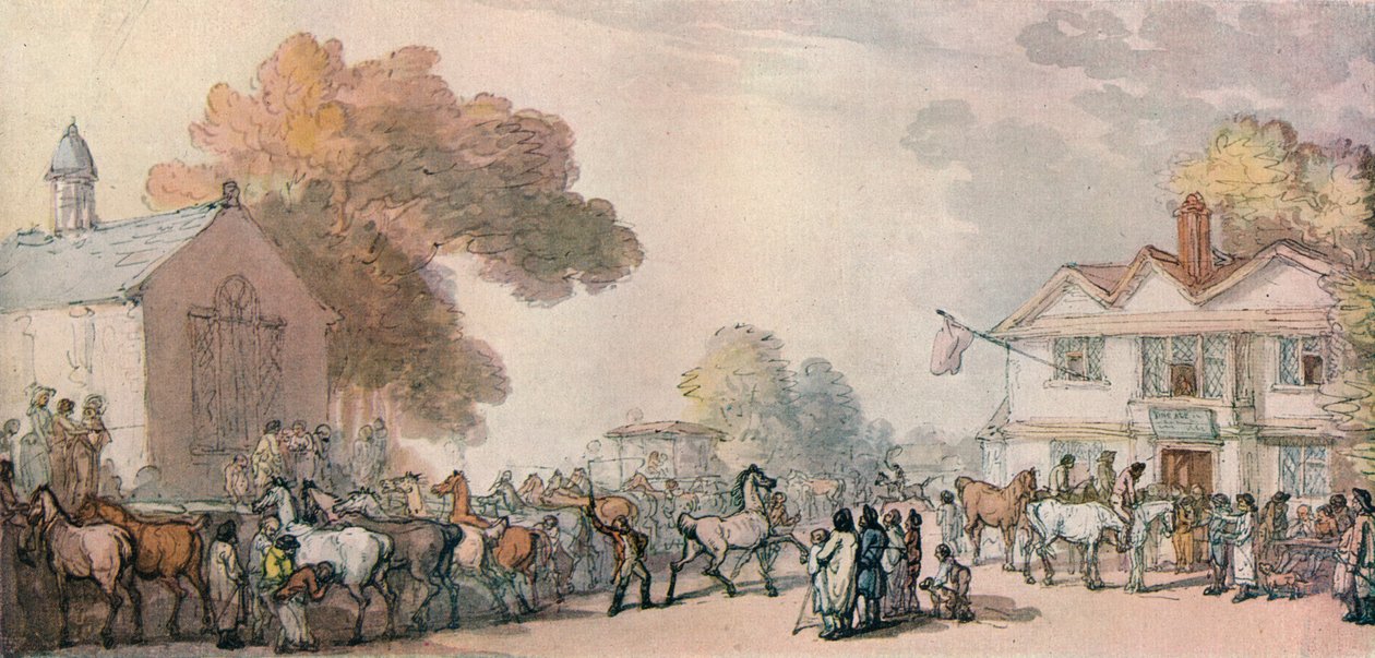 Targi konne w Southampton, ok. 1820, 1918 r autorstwa Thomas Rowlandson