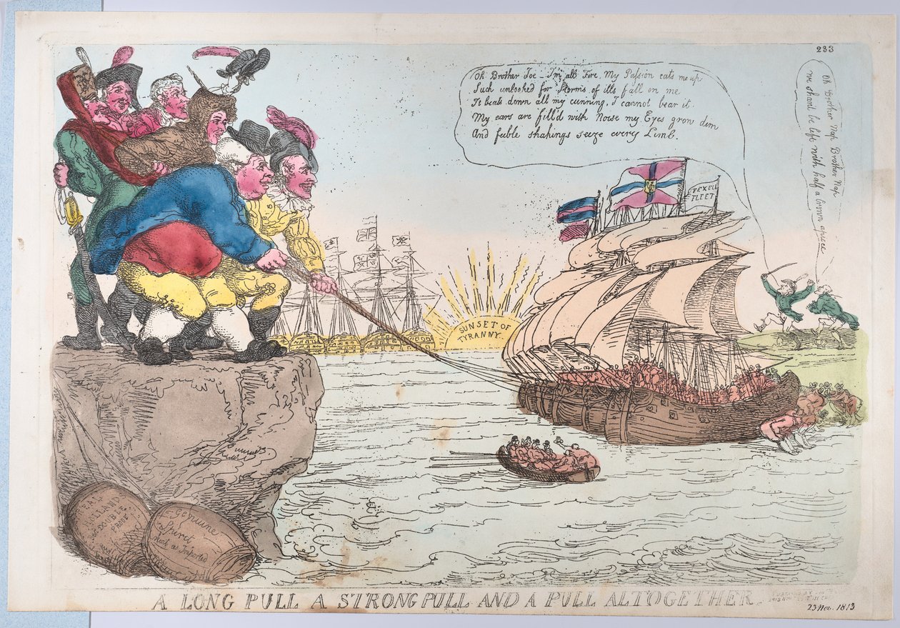 Długie pociągnięcie Silne pociągnięcie i pociągnięcie razem, 25 listopada 1813., 25 listopada 1813. autorstwa Thomas Rowlandson