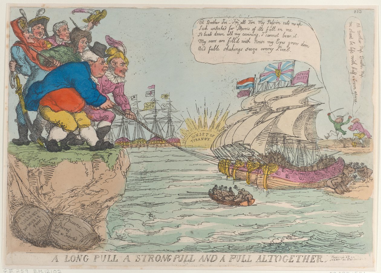 Długie pociągnięcie Silne pociągnięcie i pociągnięcie razem, 25 listopada 1813., 25 listopada 1813. autorstwa Thomas Rowlandson