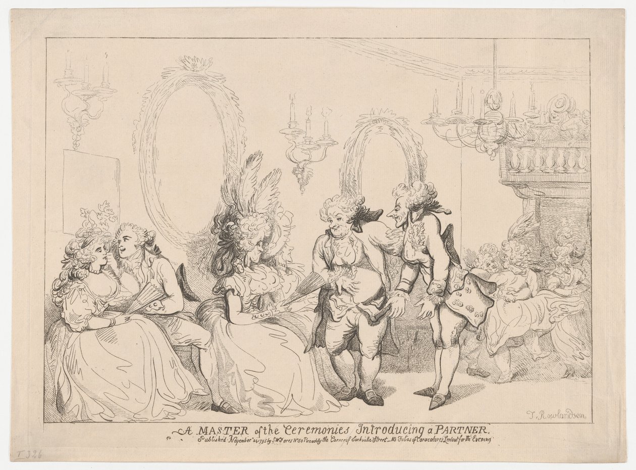 Prowadzący uroczystość przedstawiający partnera autorstwa Thomas Rowlandson