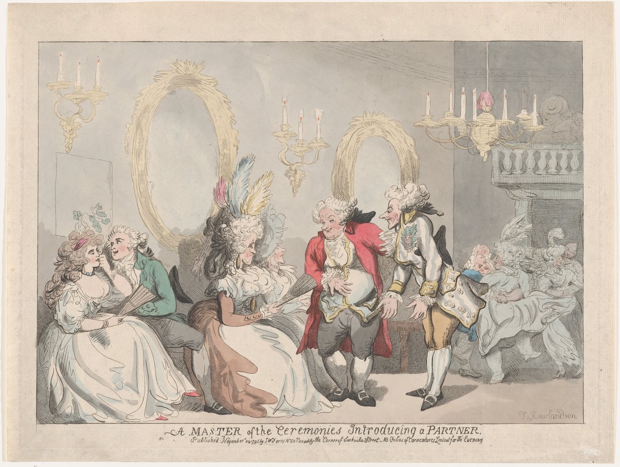 Mistrz ceremonii Wprowadzanie partnera, 24 listopada 1795., 24 listopada 1795. autorstwa Thomas Rowlandson