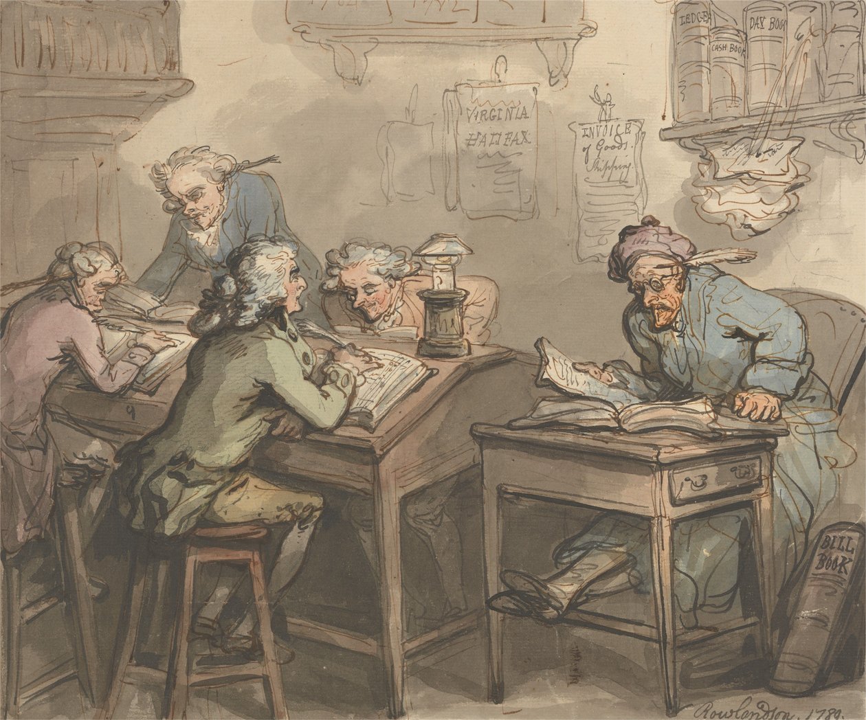 Biuro kupca autorstwa Thomas Rowlandson