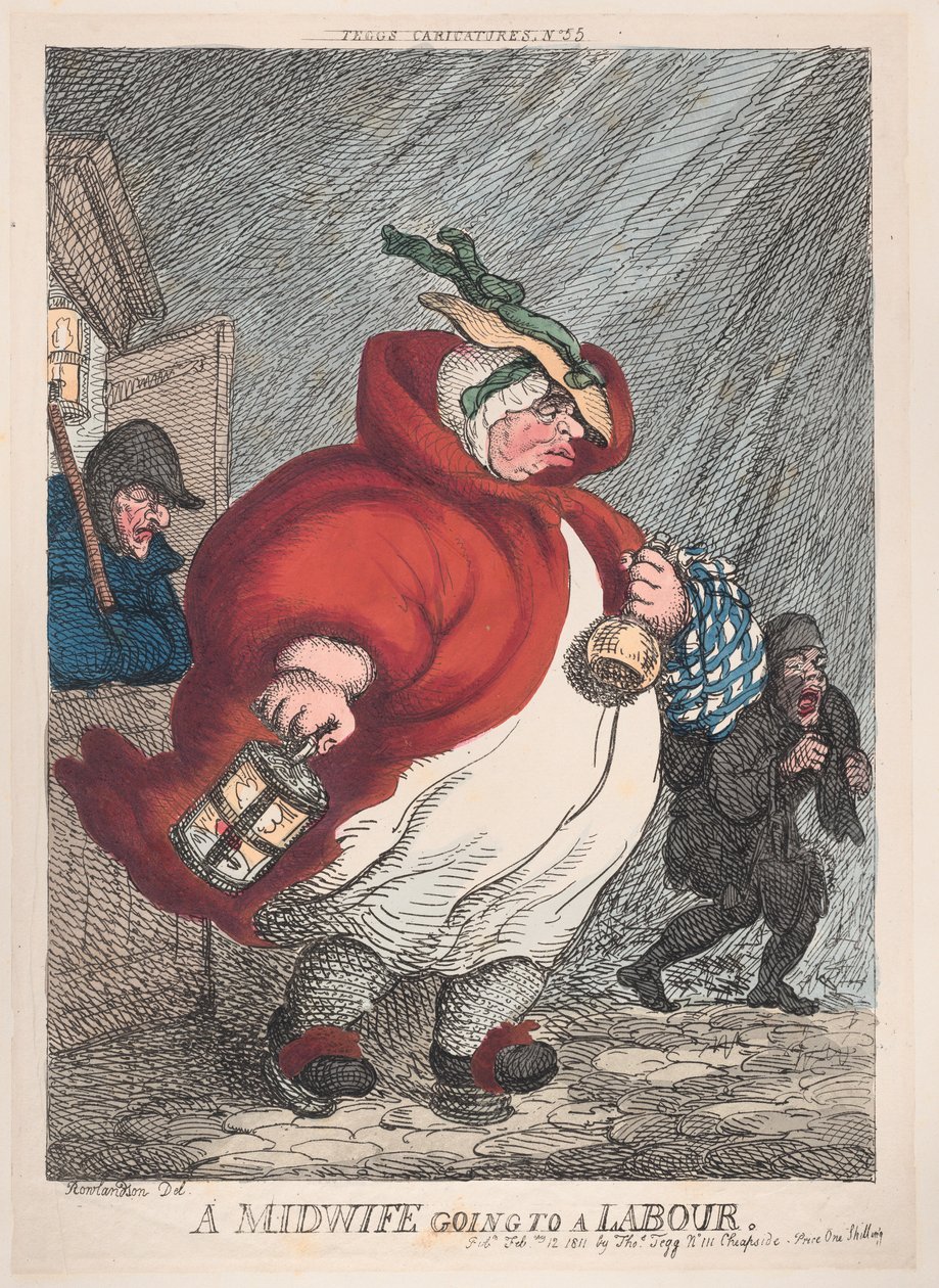 Położna idąca do pracy, 12 lutego 1811, 12 lutego 1811. autorstwa Thomas Rowlandson