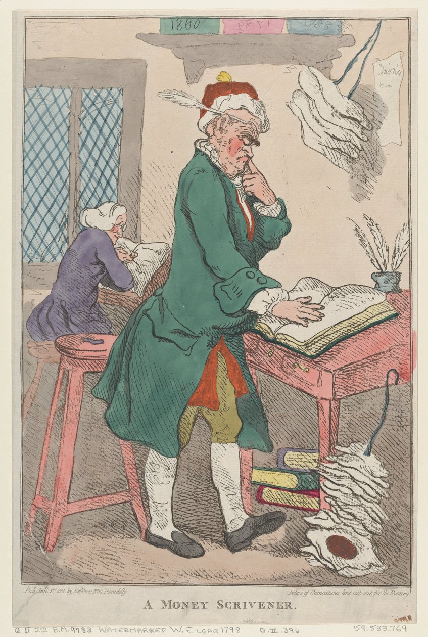 Skrytka pieniędzy, 1 stycznia 1801 r., 1 stycznia 1801 r. autorstwa Thomas Rowlandson