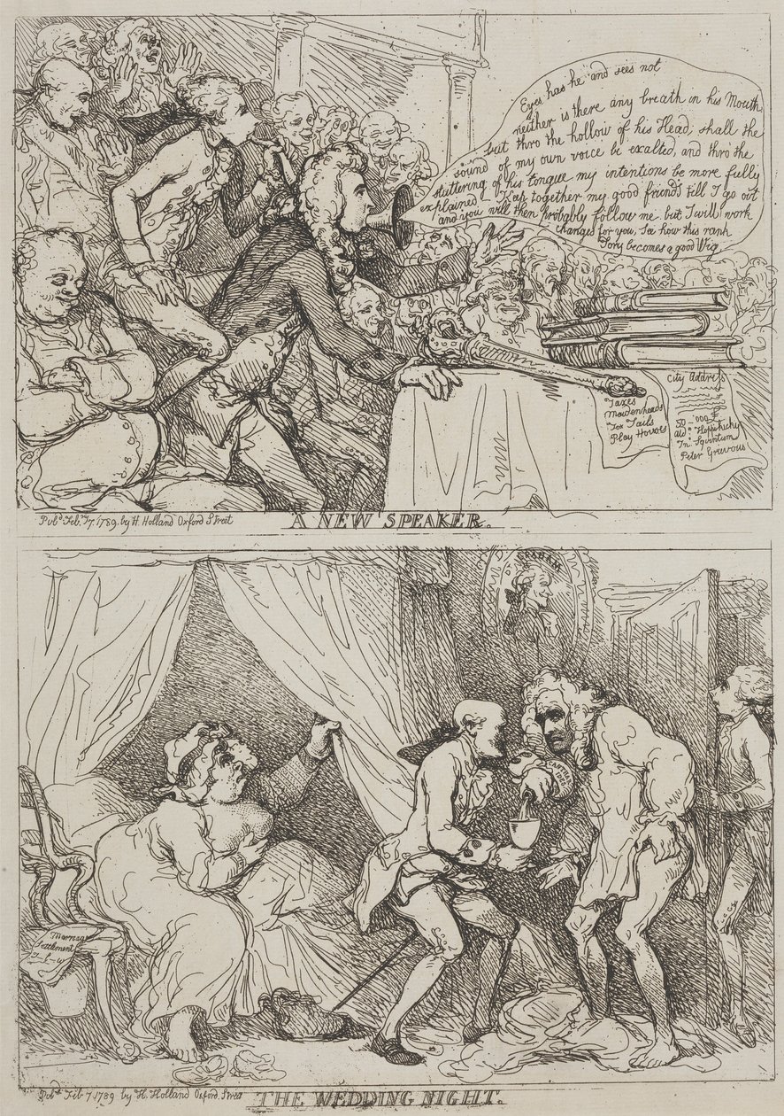 Nowy mówca – Noc poślubna autorstwa Thomas Rowlandson