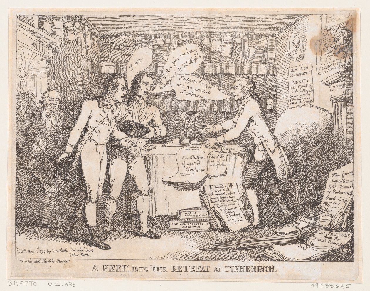 A Peep into the Retreat at Tinnechurch United Irish, 1 maja 1799, 1 maja 1799. autorstwa Thomas Rowlandson