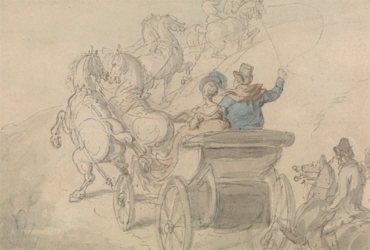 Phaeton i sześć autorstwa Thomas Rowlandson