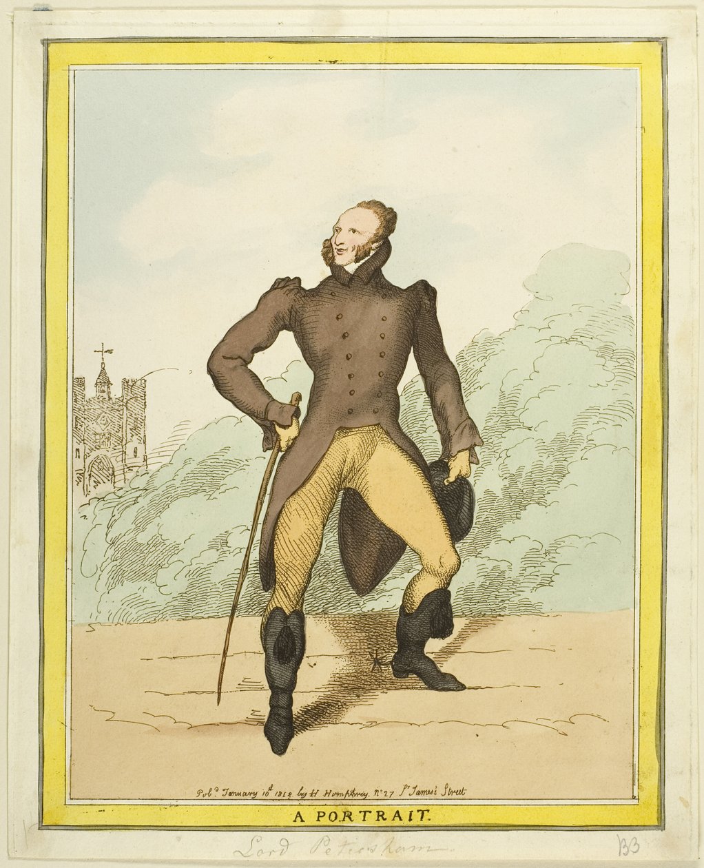 Portret: Lord Petersham autorstwa Thomas Rowlandson