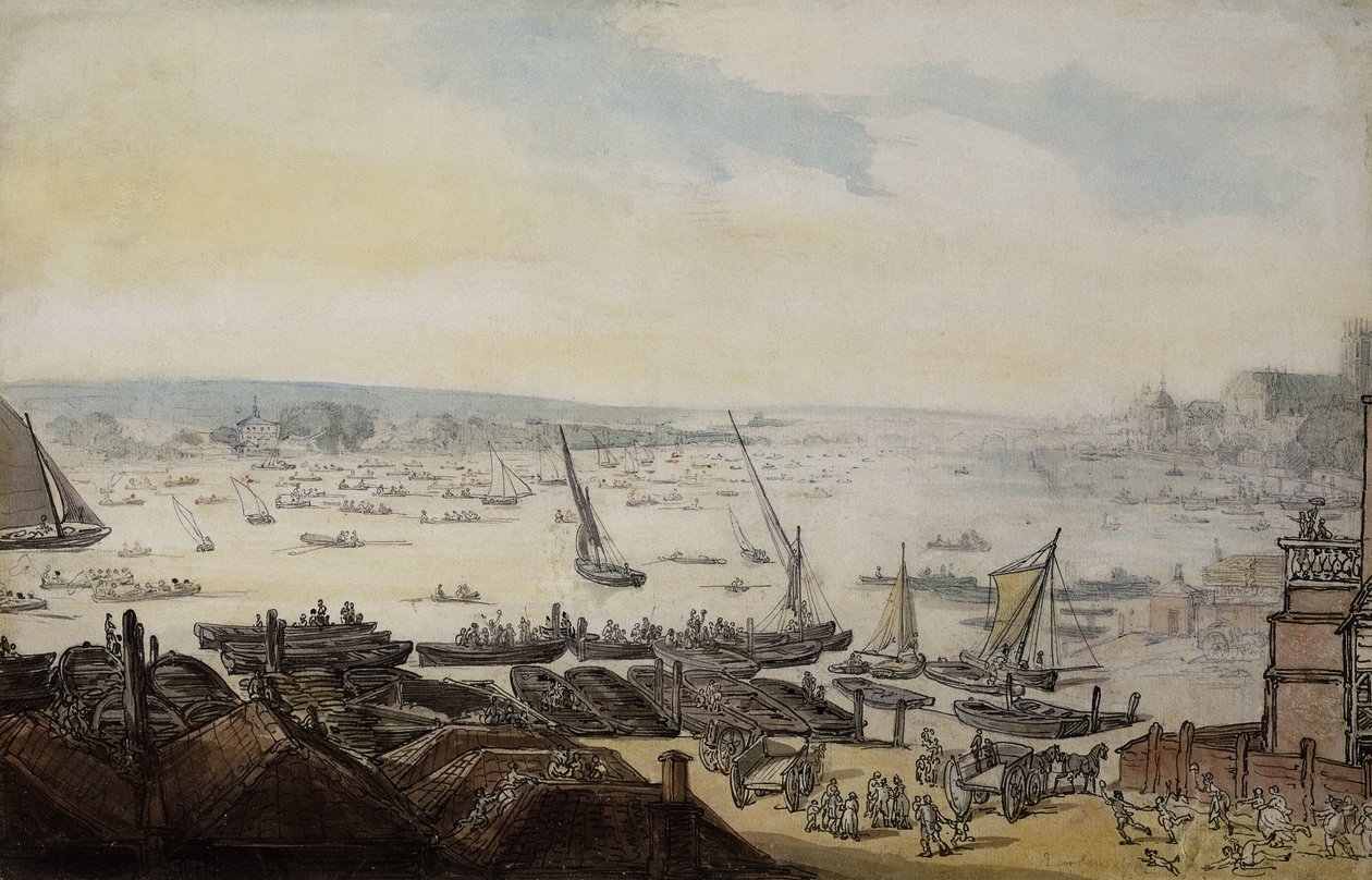 Regaty na Tamizie pod Westminsterem, autorstwa Thomas Rowlandson