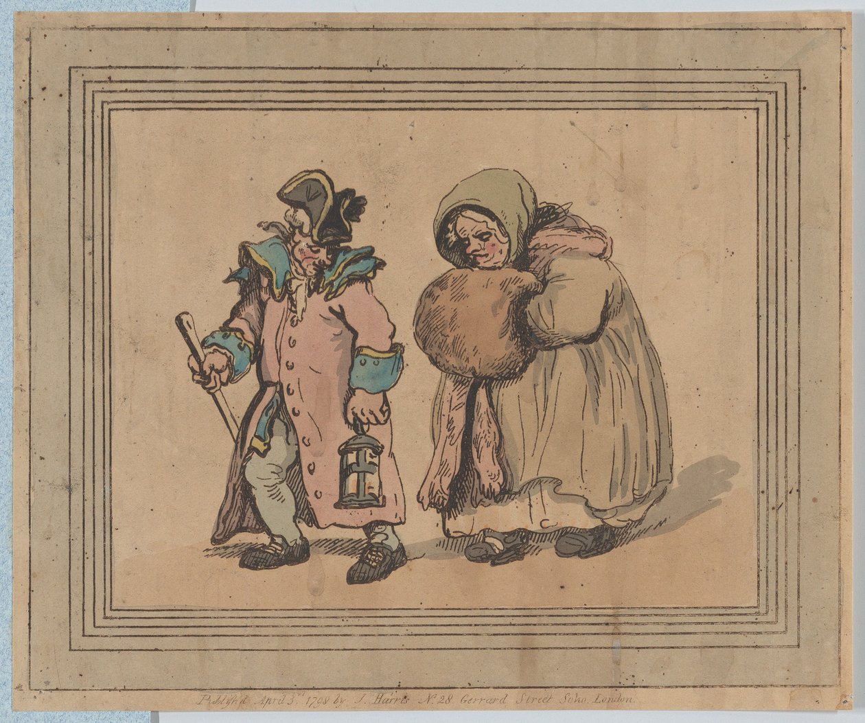 Powrót z wizyty, 3 kwietnia 1798 r., 3 kwietnia 1798 r. autorstwa Thomas Rowlandson