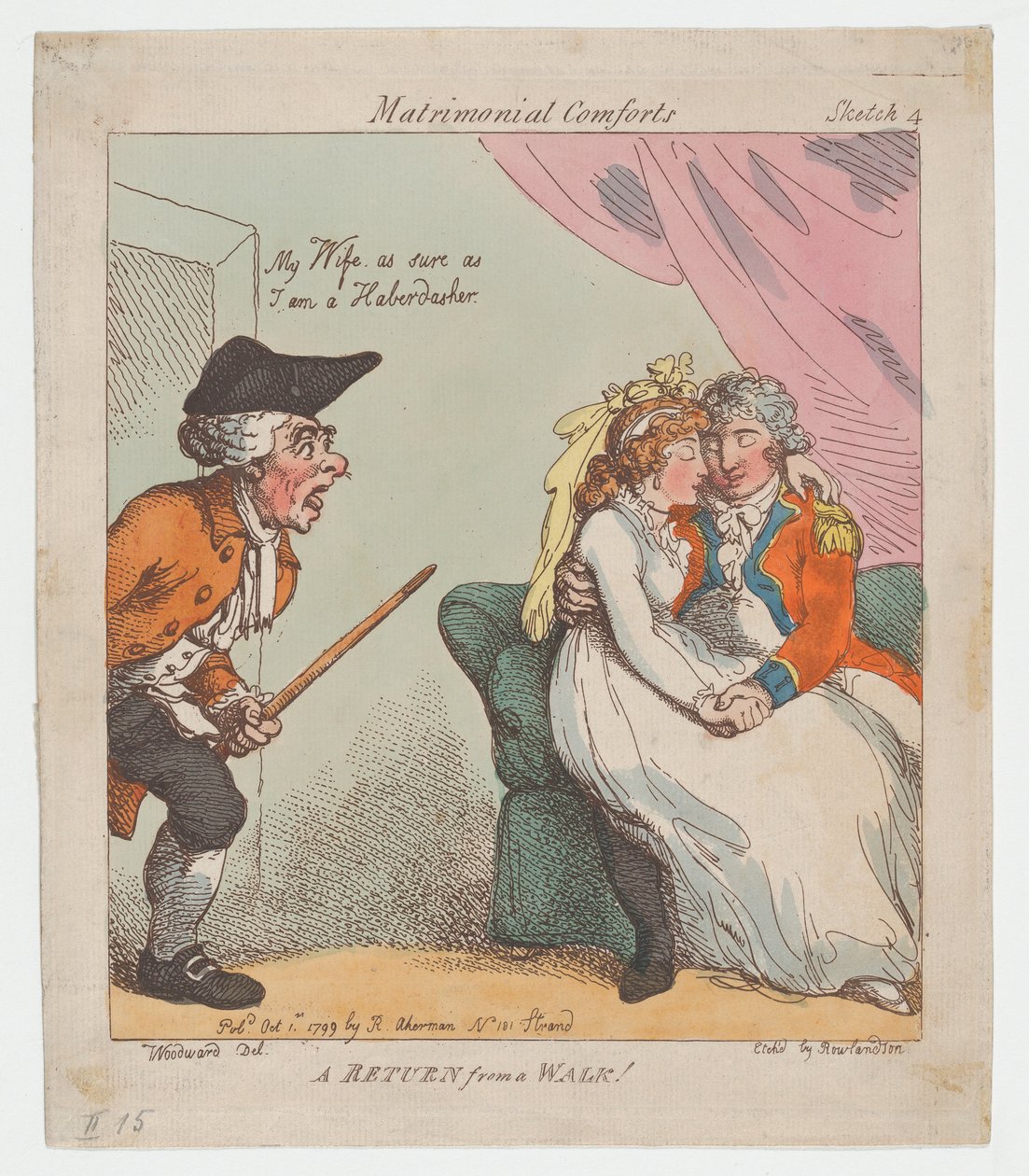 Powrót ze spaceru, 1 października 1799, 1 października 1799. autorstwa Thomas Rowlandson