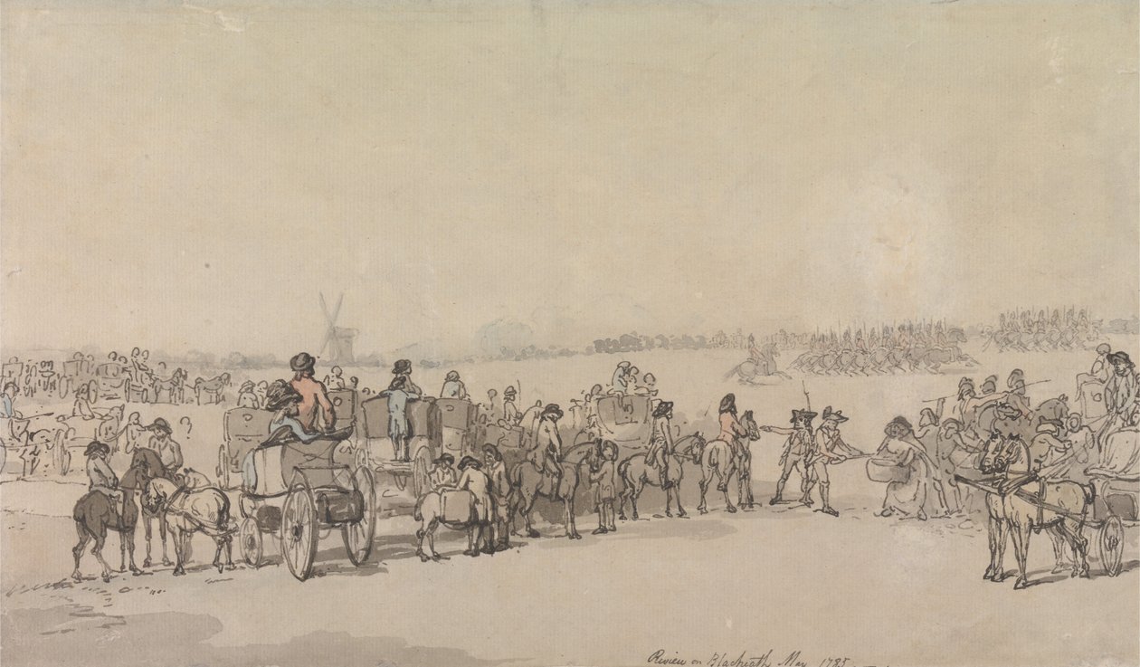 Recenzja dotycząca Blackheath, maj 1785 r. autorstwa Thomas Rowlandson