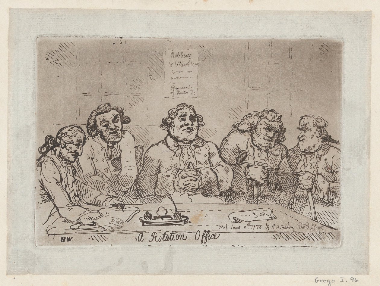 Urząd Rotacyjny, [08 czerwca 1774] 1779 reedycja., [08 czerwca 1774] 1779 reedycja. autorstwa Thomas Rowlandson
