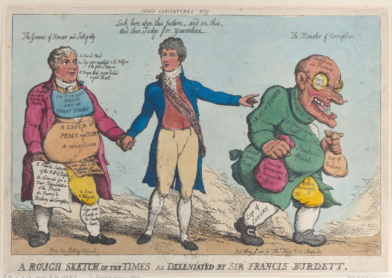 Szorstki szkic czasów wykreślonych przez Sir Francisa Burdetta, 1810., 1810. autorstwa Thomas Rowlandson