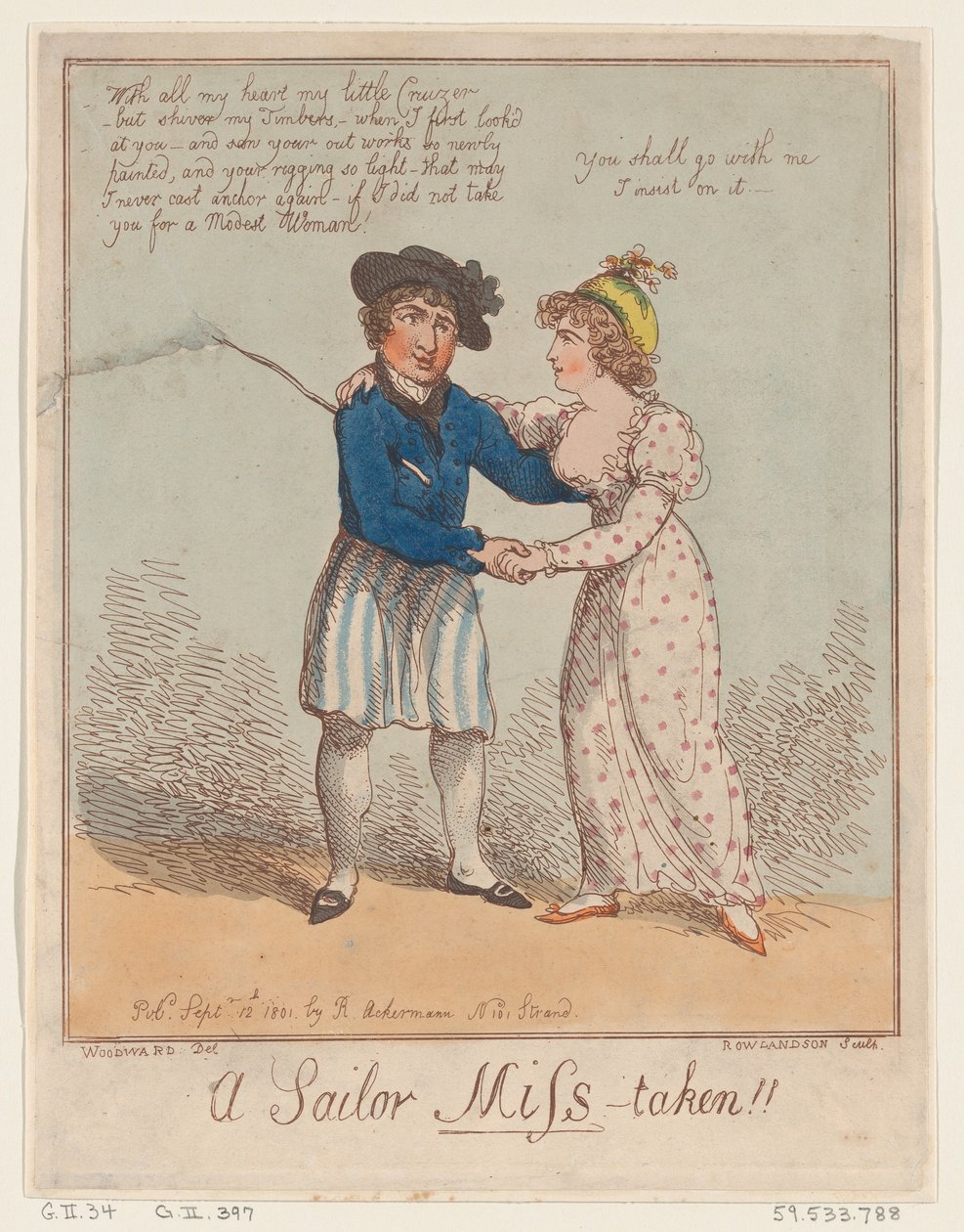 Marynarz zagubiony!!, 12 września 1801 r., 12 września 1801 r. autorstwa Thomas Rowlandson