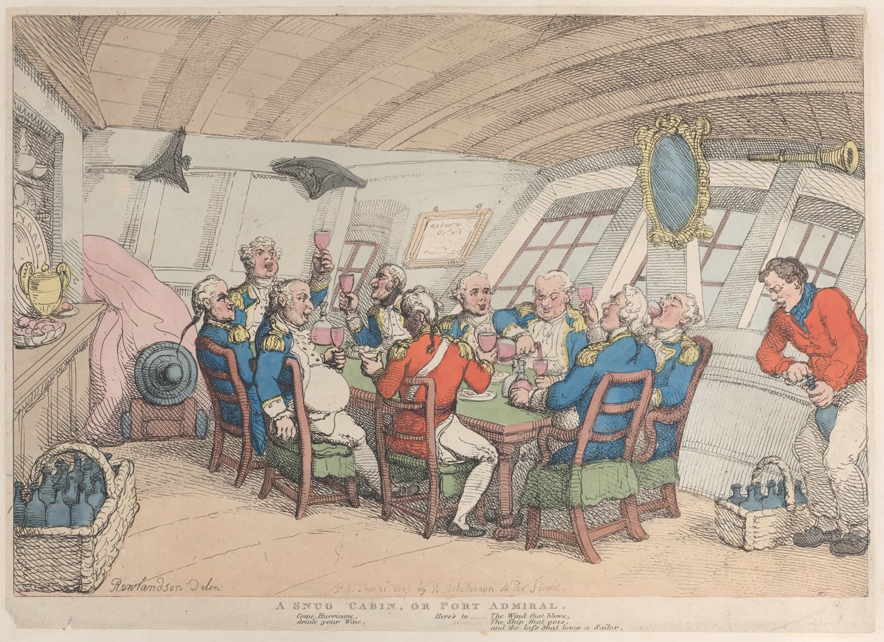 Snug Cabin lub Port Admiral, 21 czerwca 1808 r., 21 czerwca 1808 r. autorstwa Thomas Rowlandson