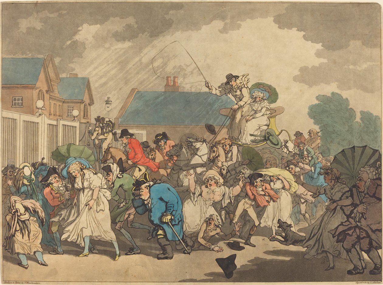 Szkwał w Hyde Parku autorstwa Thomas Rowlandson