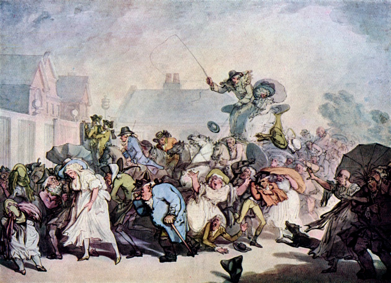 Szkwał w Hyde Parku, 1791, 1929 autorstwa Thomas Rowlandson