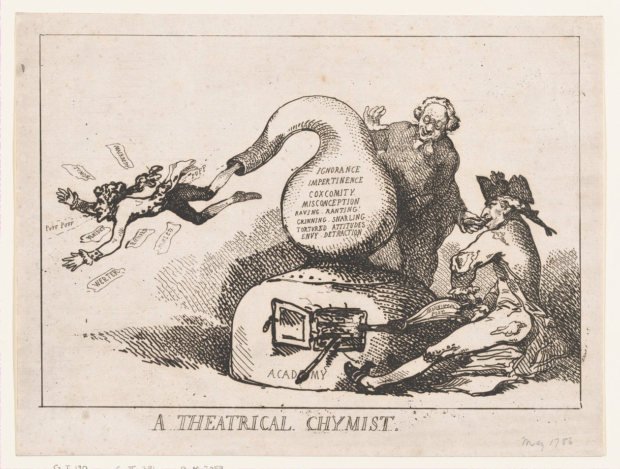 Chymista teatralny, maj 1786, maj 1786. autorstwa Thomas Rowlandson