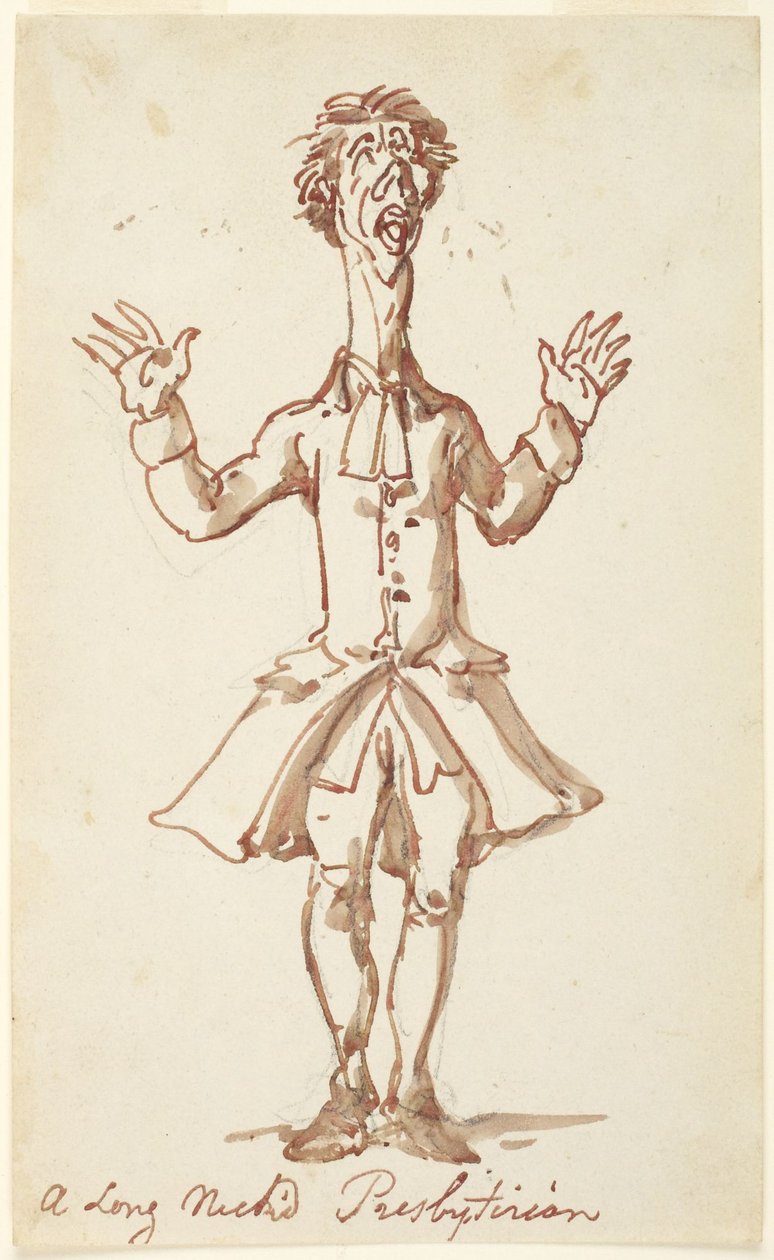 Prezbiterianin o długiej szyi autorstwa Thomas Rowlandson