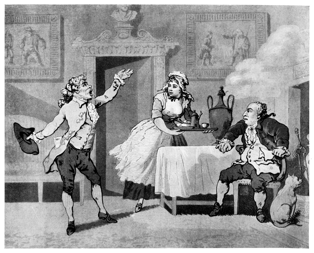 Aktor recytujący kierownikowi, koniec XVIII wieku. autorstwa Thomas Rowlandson