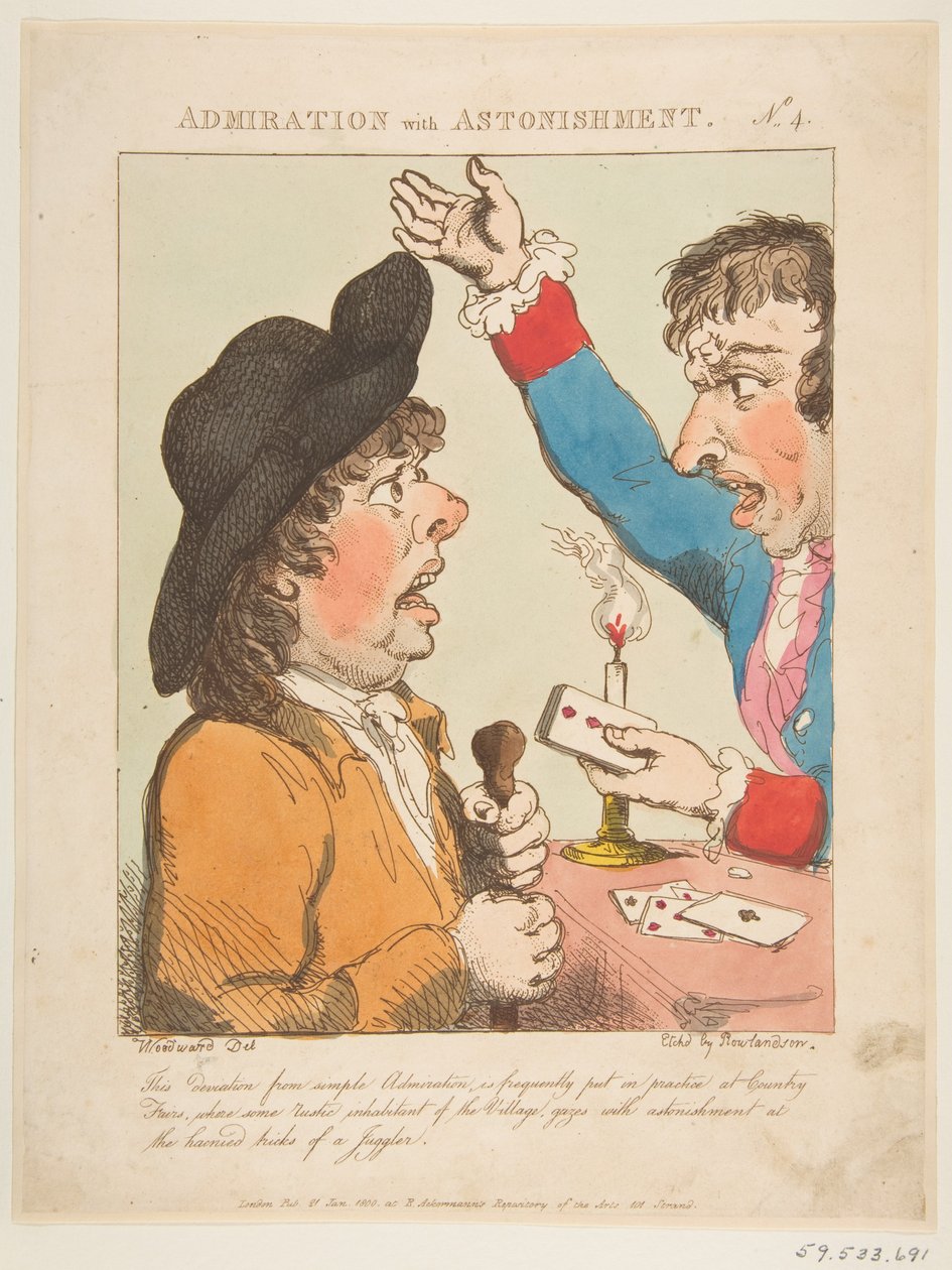 Podziw ze zdziwieniem Le Brun Travested, czyli karykatury namiętności, 21 stycznia 1800 r. autorstwa Thomas Rowlandson