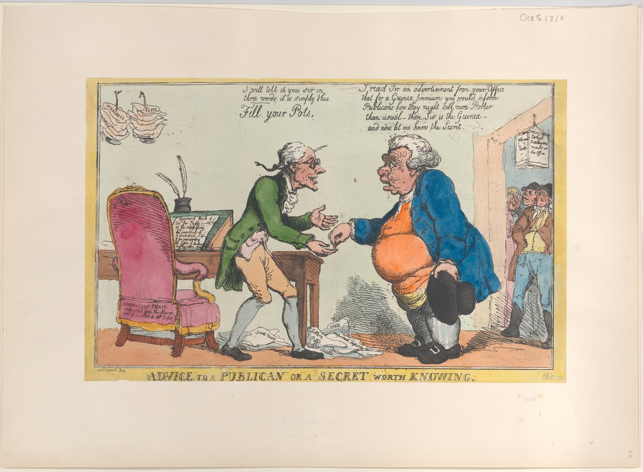 Porada dla celnika lub tajemnica warta poznania, 1810., 1810. autorstwa Thomas Rowlandson