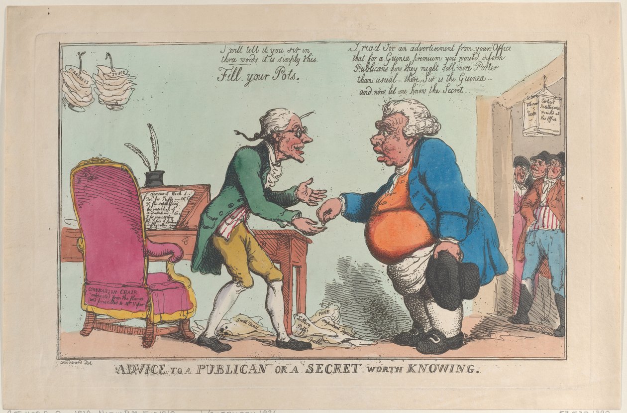 Porada dla celnika lub tajemnica warta poznania, 1810., 1810. autorstwa Thomas Rowlandson