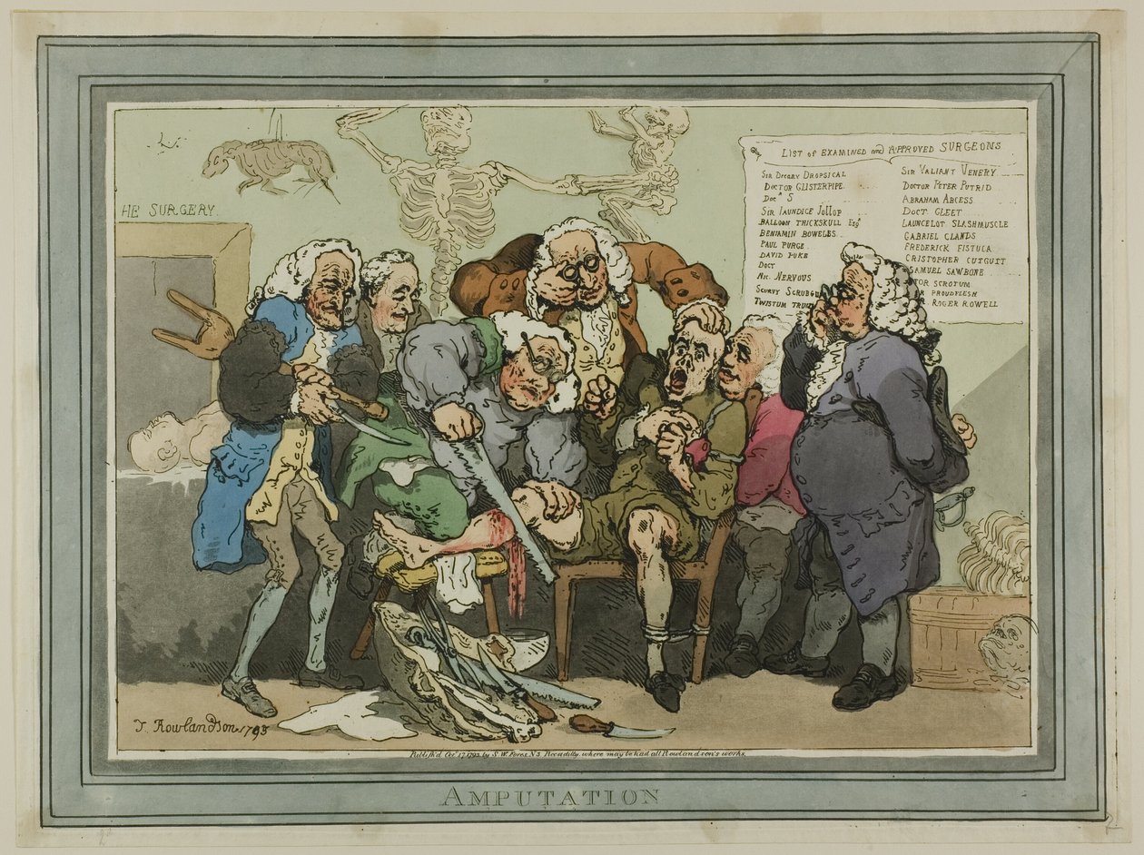 Amputacja autorstwa Thomas Rowlandson