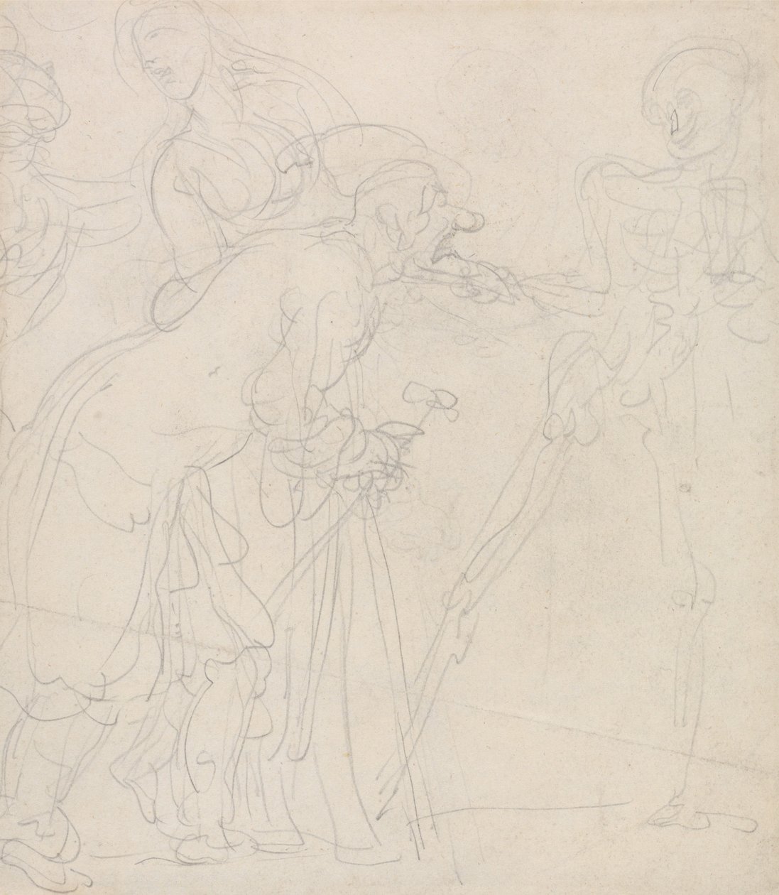 Starzec dręczony przez śmierć autorstwa Thomas Rowlandson